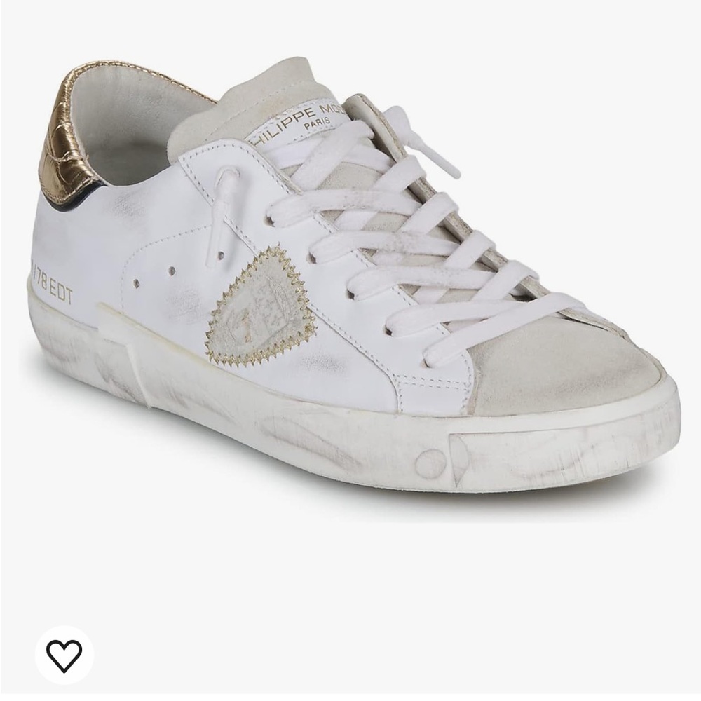 Philippe Model Womens Low Sneakers White Gold Size 7 1/2 EU 37
